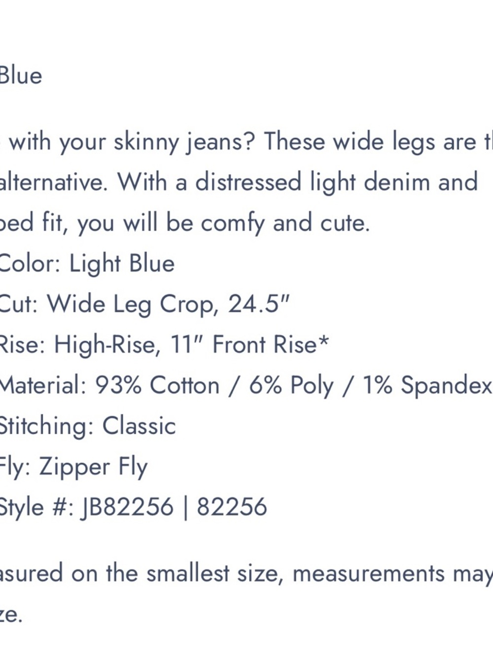 Judy Blue Distressed Wide-Leg Women’s Jeans - Light Blue 14W - Picture 7 of 7
